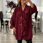Dames V-hals Glinsterende Gespannen Chiffon Top