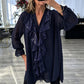 Dames V-hals Glinsterende Gespannen Chiffon Top