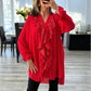 Dames V-hals Glinsterende Gespannen Chiffon Top