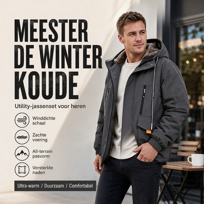 Heren Parka Capuchonjas met Pluche Voering