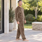 🔥Gratis verzending✈️Heren gezellige thermische fluwelen pyjamasset