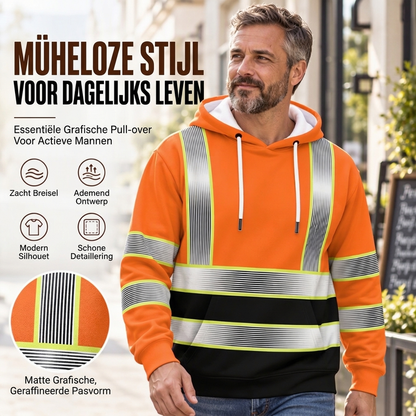 Heren hoodie met opvallende print