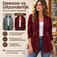 Dames geribbelde corduroy jas met open voorkant