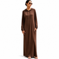 Vrouwen effen kleur casual hooded jurk