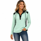 Casueel wafelgebreid hoodie-met-patchwork voor dames