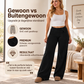 Dames gezellige gebreide wijde broek
