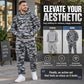 Set met camouflage-hoodie en -broek met pluche voering voor heren