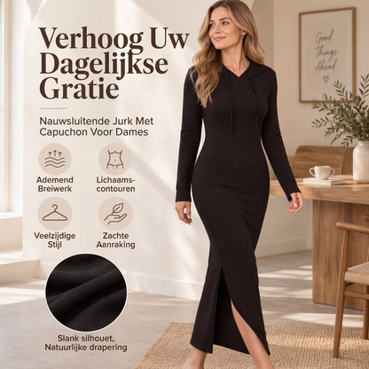 Vrouwen Bodycon Jurk met Capuchon en Slim Fit