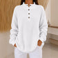 Wafelgebreid Henley-sweatshirt voor dames
