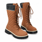 Dames ronde teen mid kalf plateau laarzen met dikke zool plus size schoenen voor de herfst