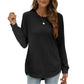 Damestop in effen kleur met lange mouwen en high-low zoom