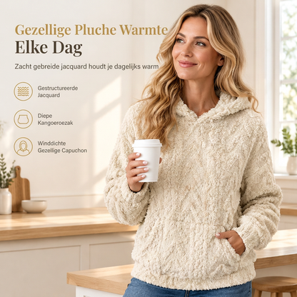 💋Geniet van een 30-daags probleemloos retourbeleid!✅️Zachte pluche hoodie met jacquard structuur