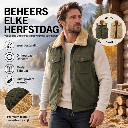 ✨Beperkte voorraad beschikbaar, mis het niet!🔥👍Unisex omkeerbaar corduroy warm vest