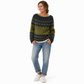 Dames Gebreide Pullover met Ronde Hals, Losvallend, Colour Block
