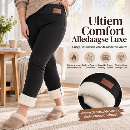 Thermische leggings voor dames met hoge taille en pluche voering