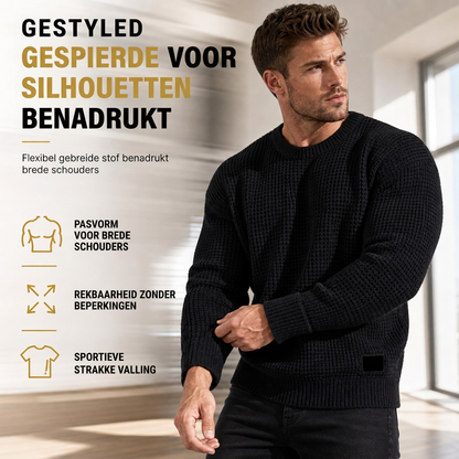 Gebreide trui met ronde hals voor heren, herfst/winter