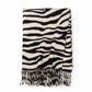 Vrouwen zebraprint faux kasjmier sjaal Dikte warme winter sjaal en wikkel met kwastjes