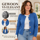 Stijlvol gebreid damesvest met ronde hals en gouden knopen