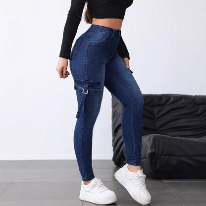 Stretch-cargojans met hoge taille voor dames