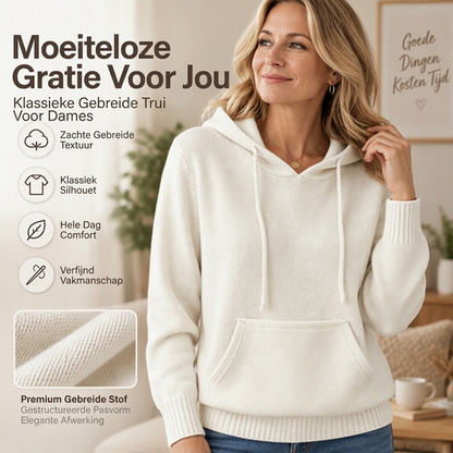 Casual gebreide damesvest met capuchon