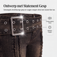 Low-rise flare jeans met vintage wassing